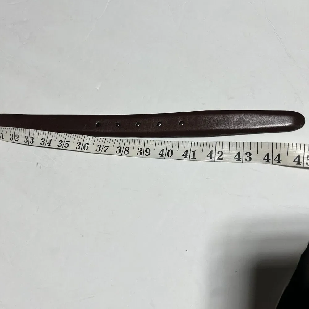 Sid Mashburn Slim Brown Leather Brass Buckle Belt Size 40